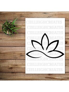 *2 for $20* simple lotus vinyl decal Sticker Handcrafted